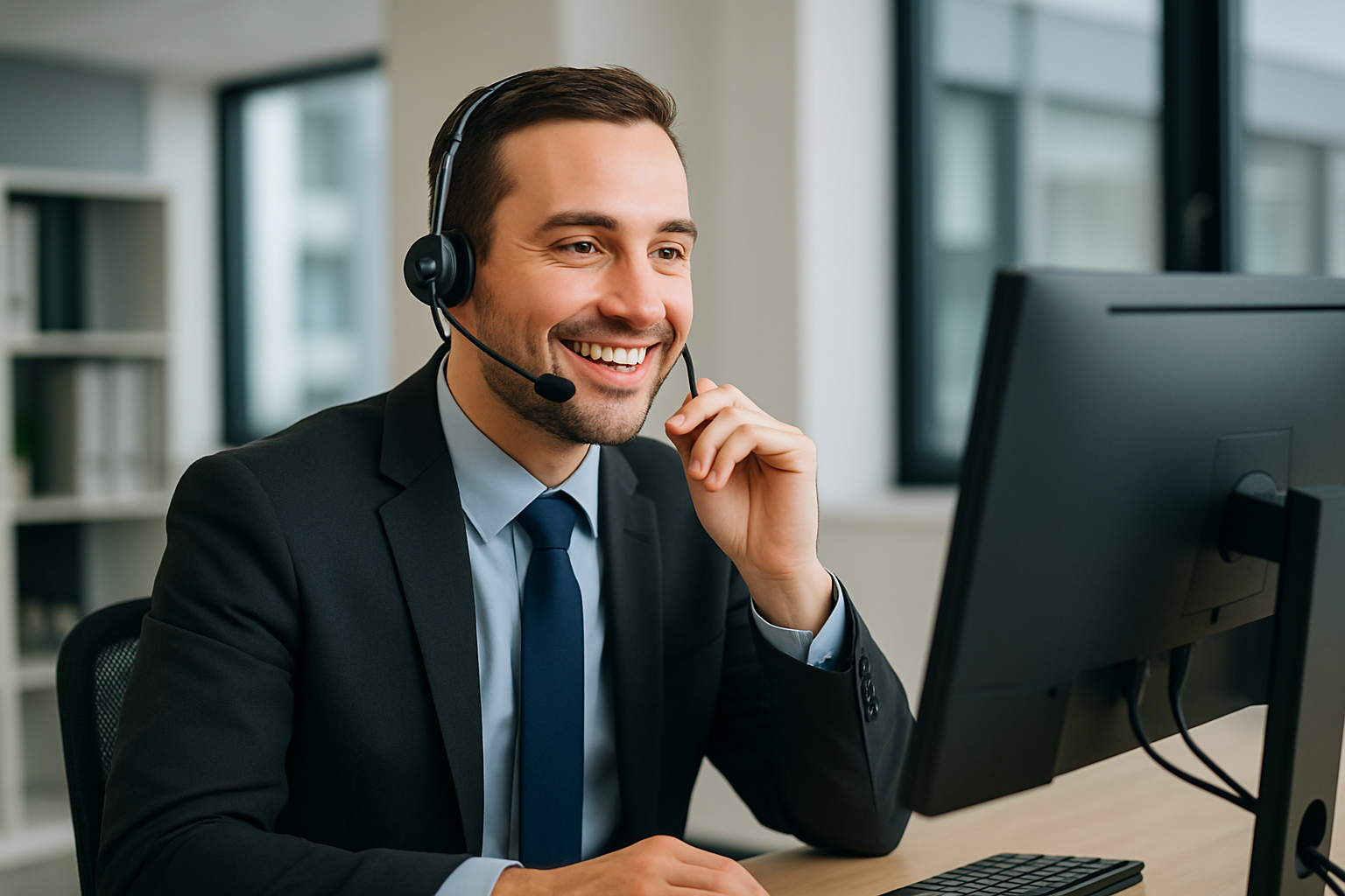 une image de service client au téléphone avec son casque