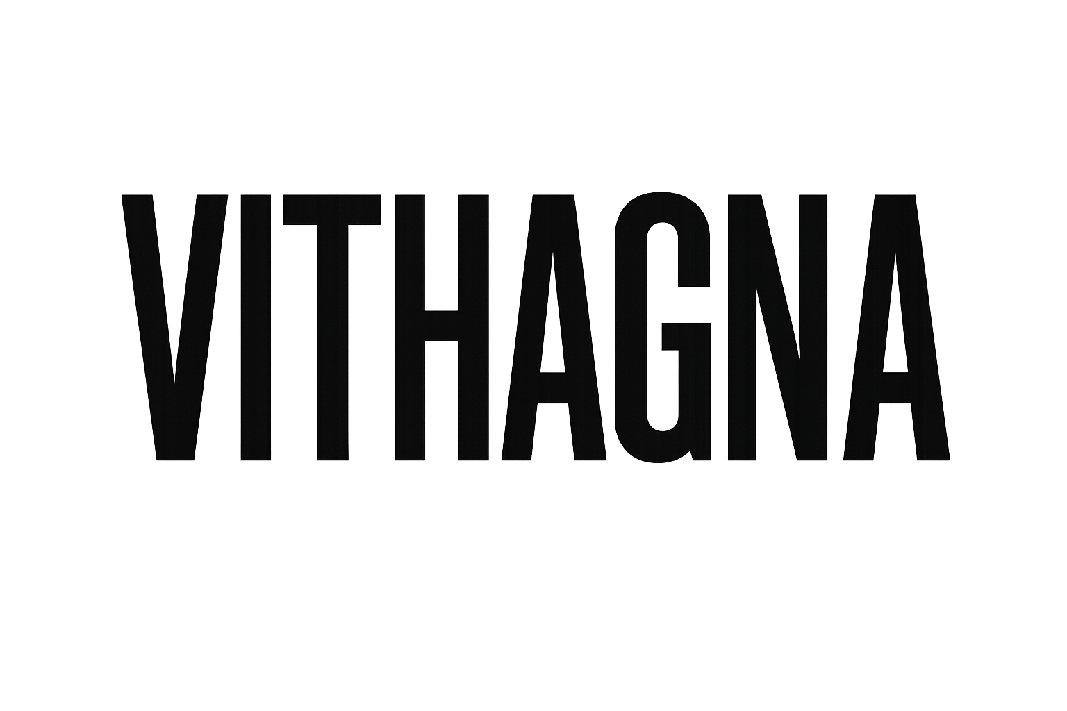 je veux un logo rectangle au format PNG arrière plan blanc ou transparent  avec de très grande police d'écriture remplissant tous le carde de : VITHAGNA