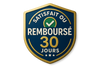 un icone de badge de confiance : Satisfait ou Remboursé 30 Jours
